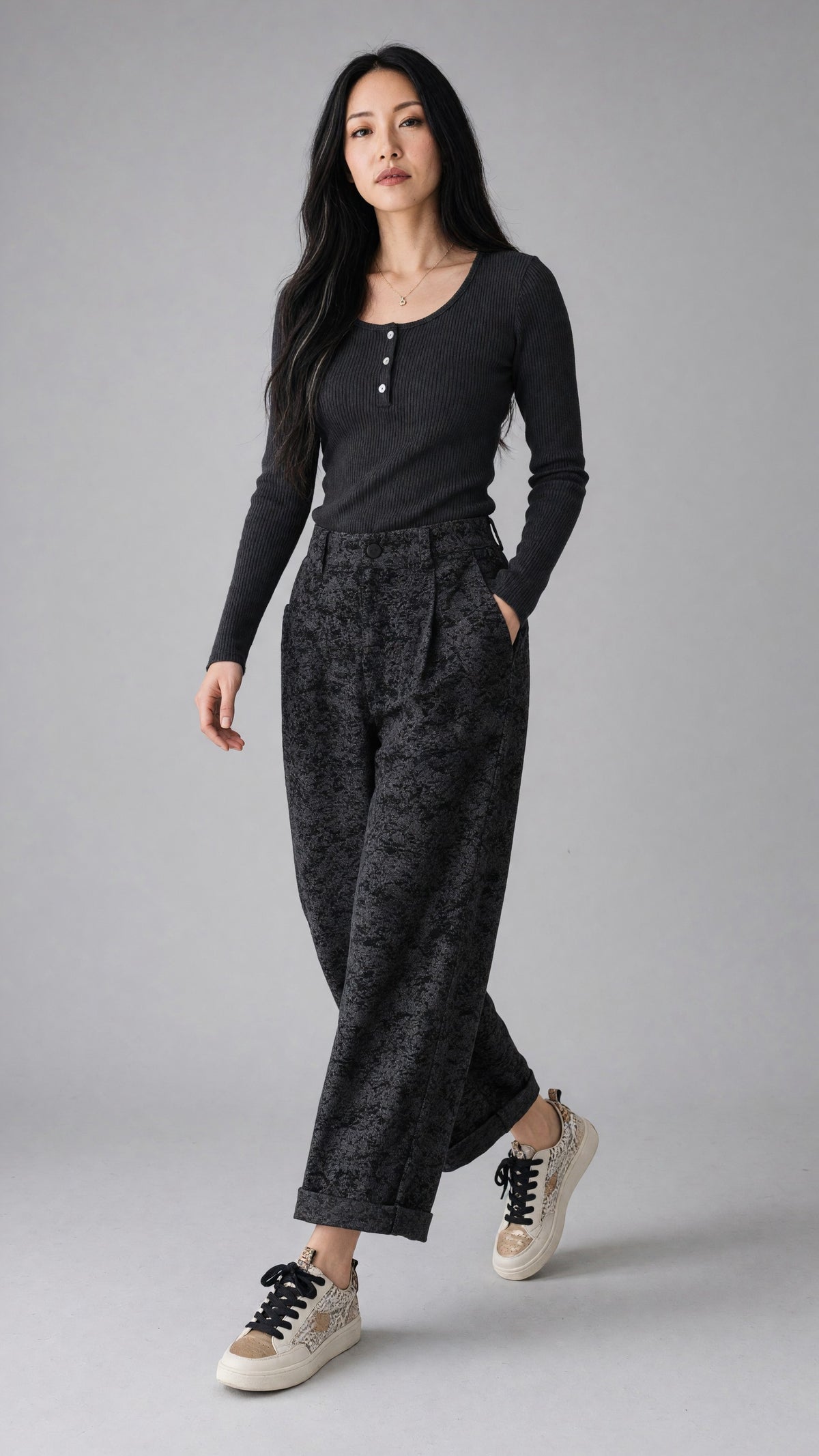 Pantalone damascato